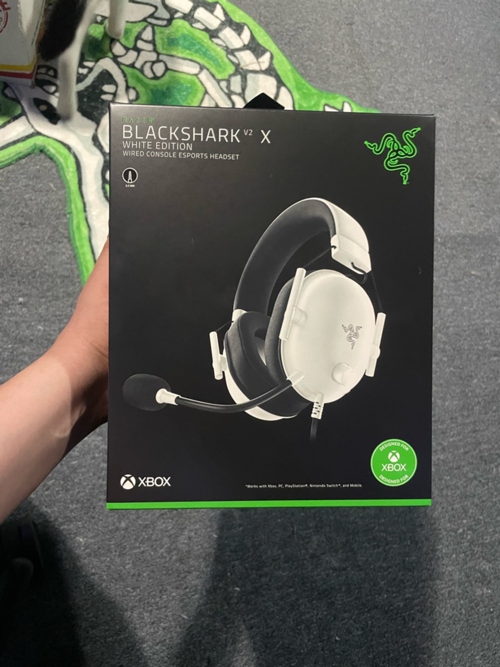 Razer Black Gaming Headset Box in Black with Green Accent